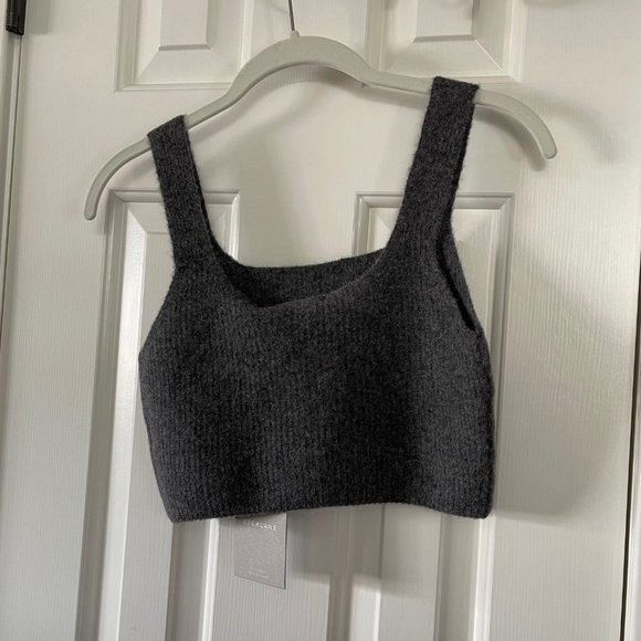 Everlane The Cozy Stretch Tank Top Heathered Charcoal Size Medium - Picture 7 of 7